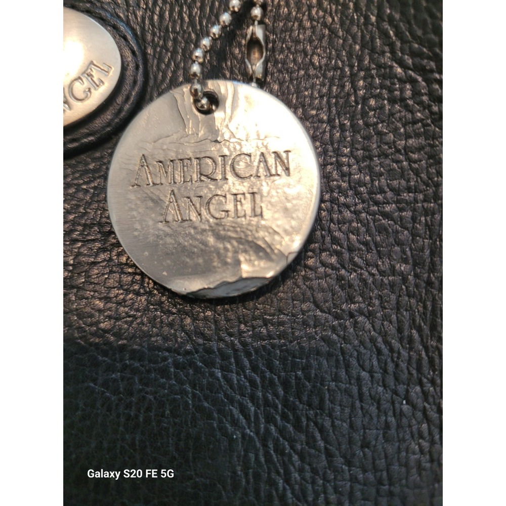 Vintage Y2K 90's American Angel Leather Slouch Hobo Logo Shoulder Bag Purse - Picture 5 of 16